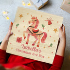 Personalised Pink Unicorn Christmas Eve Box with personalised text, view 3