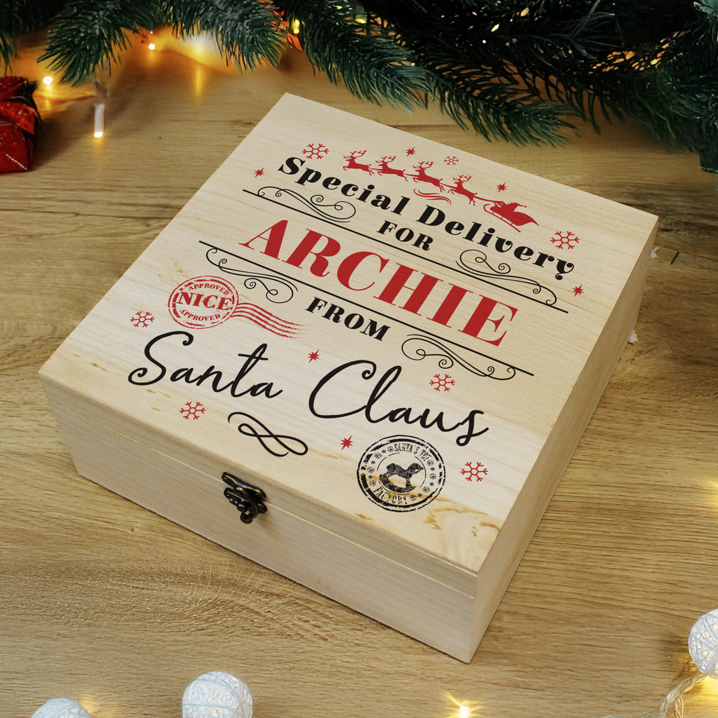 Personalised Special Delivery from Santa Christmas Eve Box with personalised text, view 5