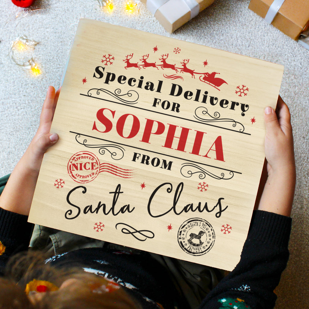 Personalised Special Delivery from Santa Christmas Eve Box with personalised text, view 3