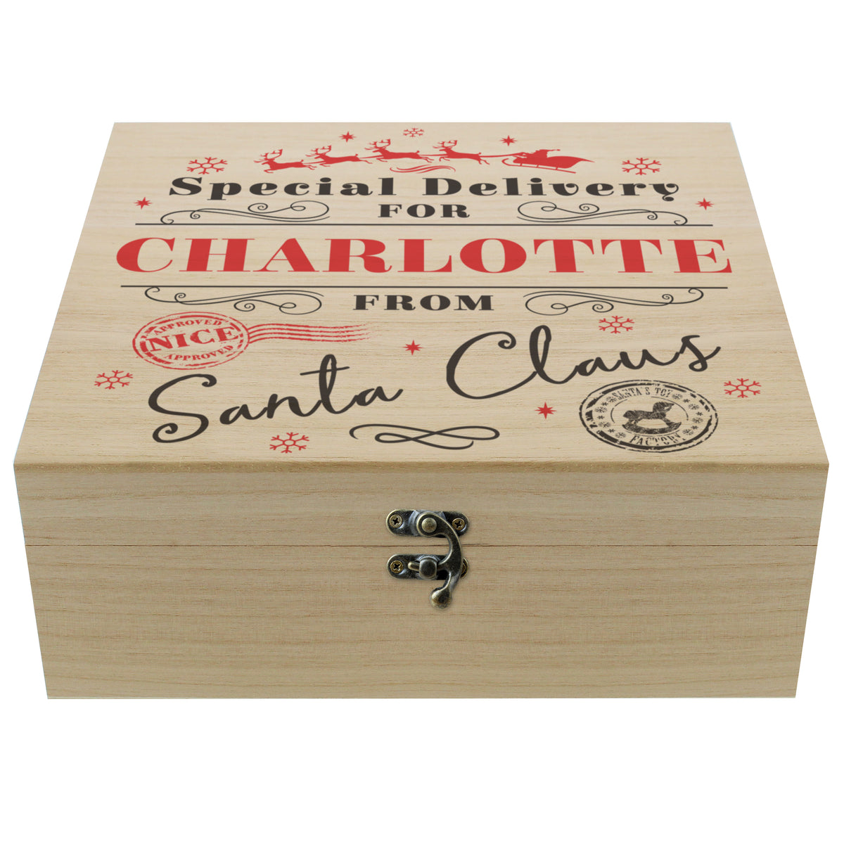 Personalised Special Delivery from Santa Christmas Eve Box with personalised text, view 4