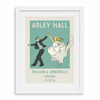 Personalised wedding wall art displayed in a wooden frame, creating a thoughtful keepsake or anniversary gift.