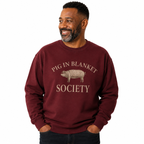 Pig In Blanket Society Novelty Christmas Jumper, Burgundy