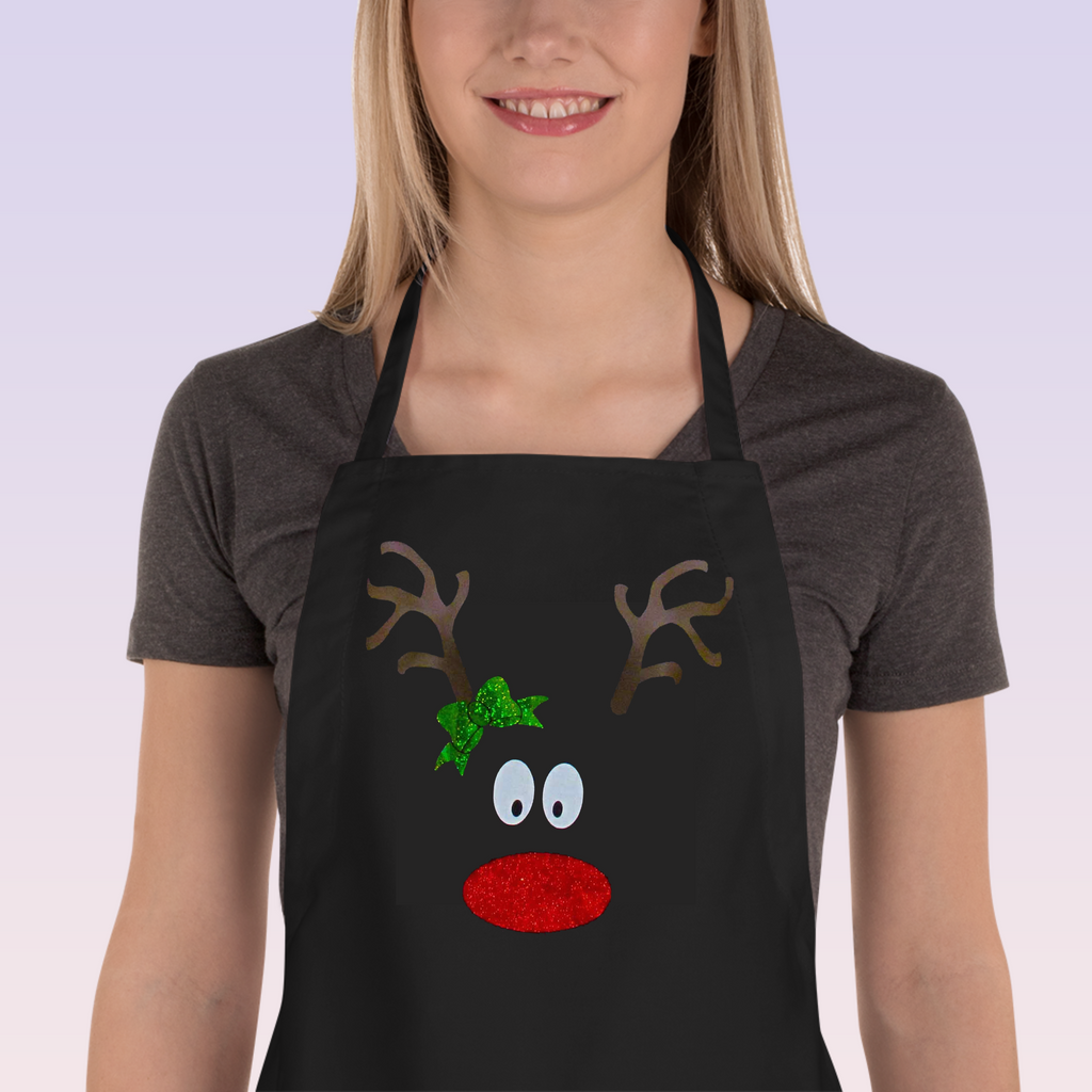 Reindeer Face Christmas Apron