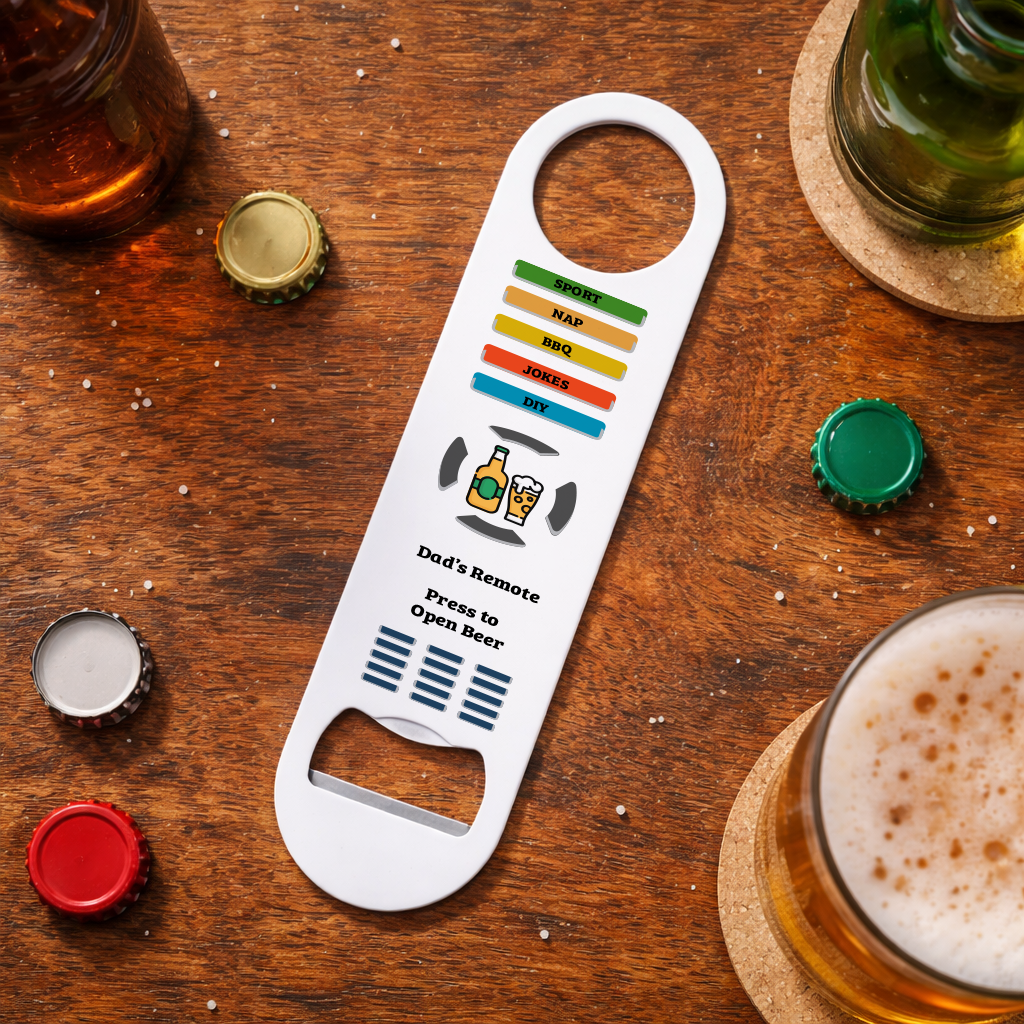 Personalised Dad’s Remote Control Bottle Opener