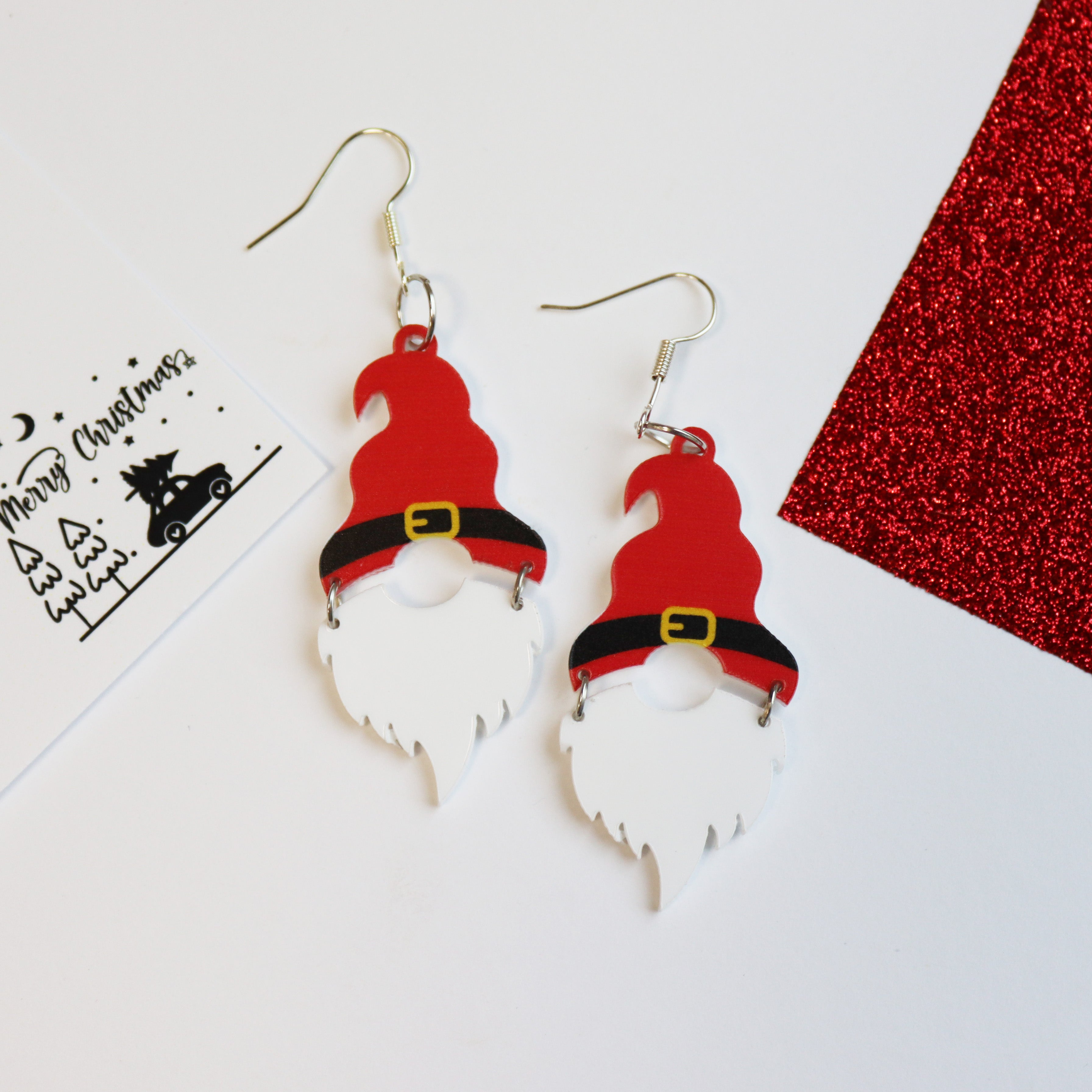 Christmas Santa Hat Gnome Gonk Earrings