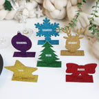 Personalised Purple Bauble Christmas Place Setting