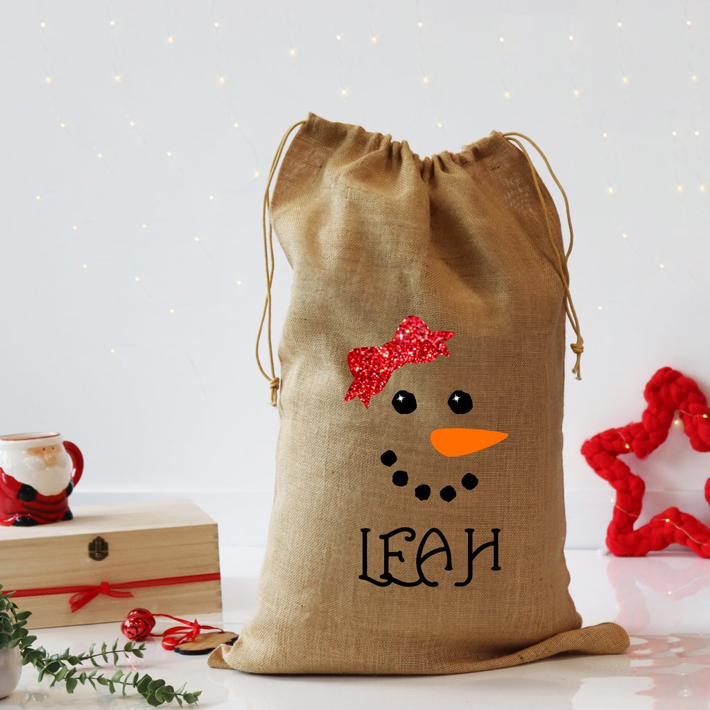 Personalised Snowman Santa Sack