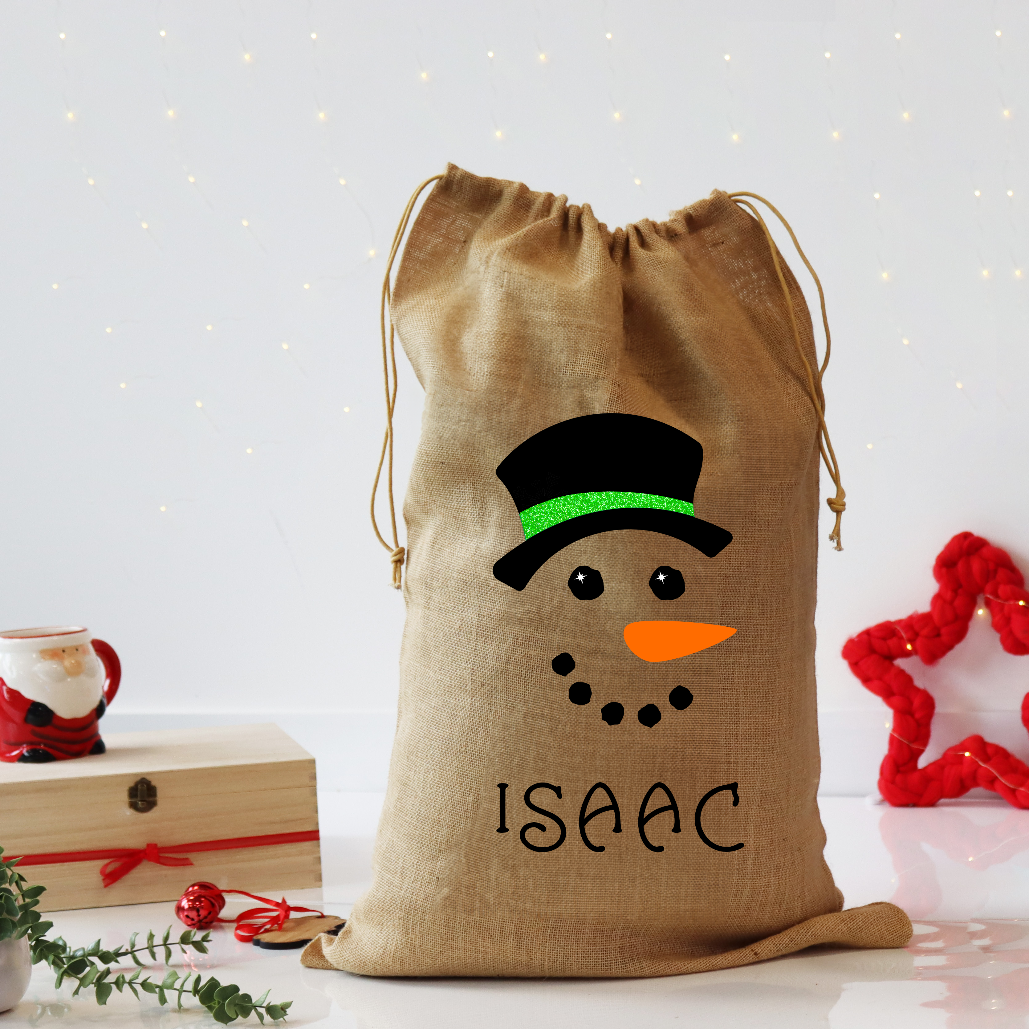 Personalised Snowman Santa Sack