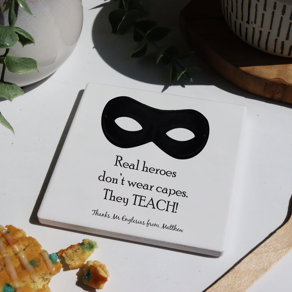 Real Heroes Teach Thank You Coaster