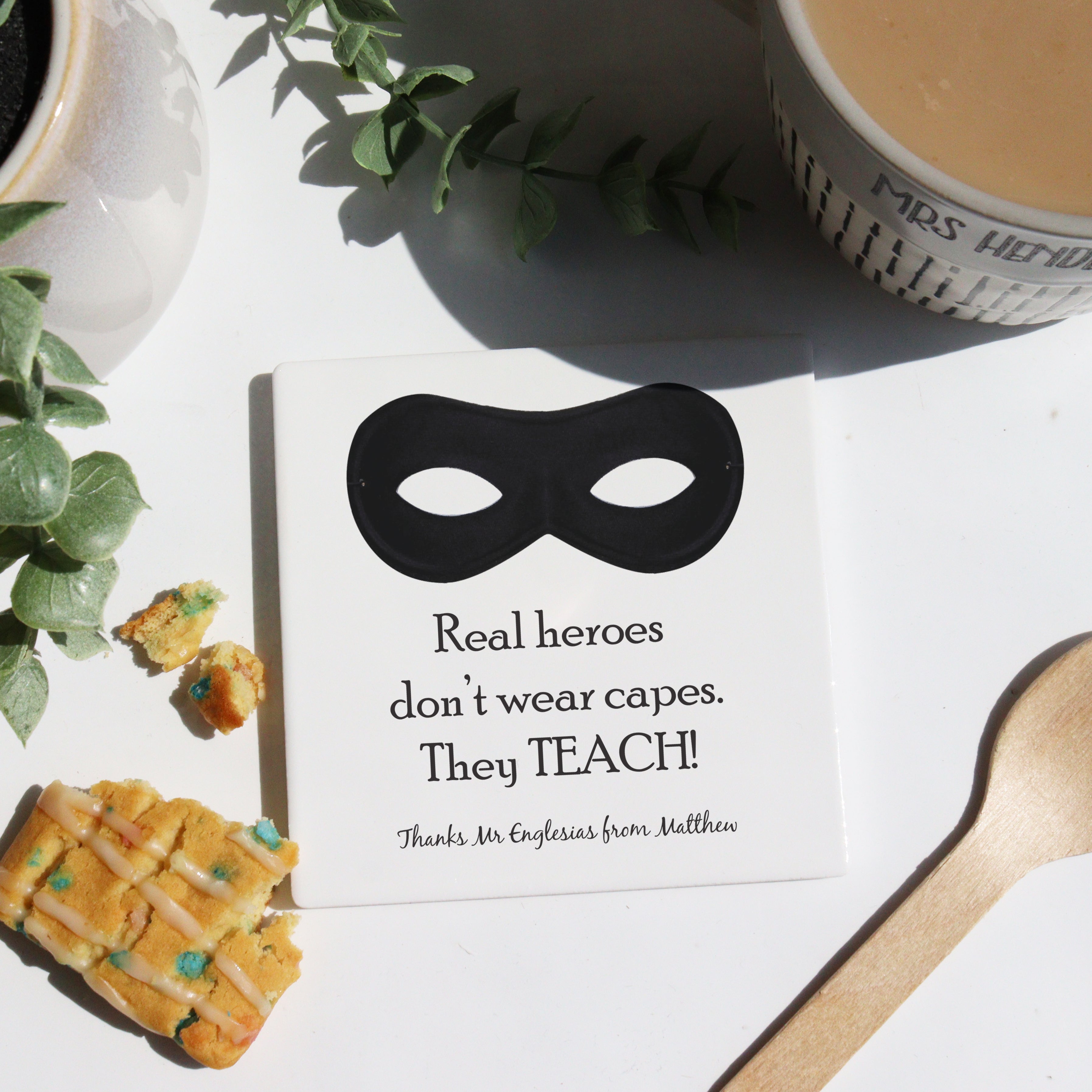 Real Heroes Teach Thank You Coaster