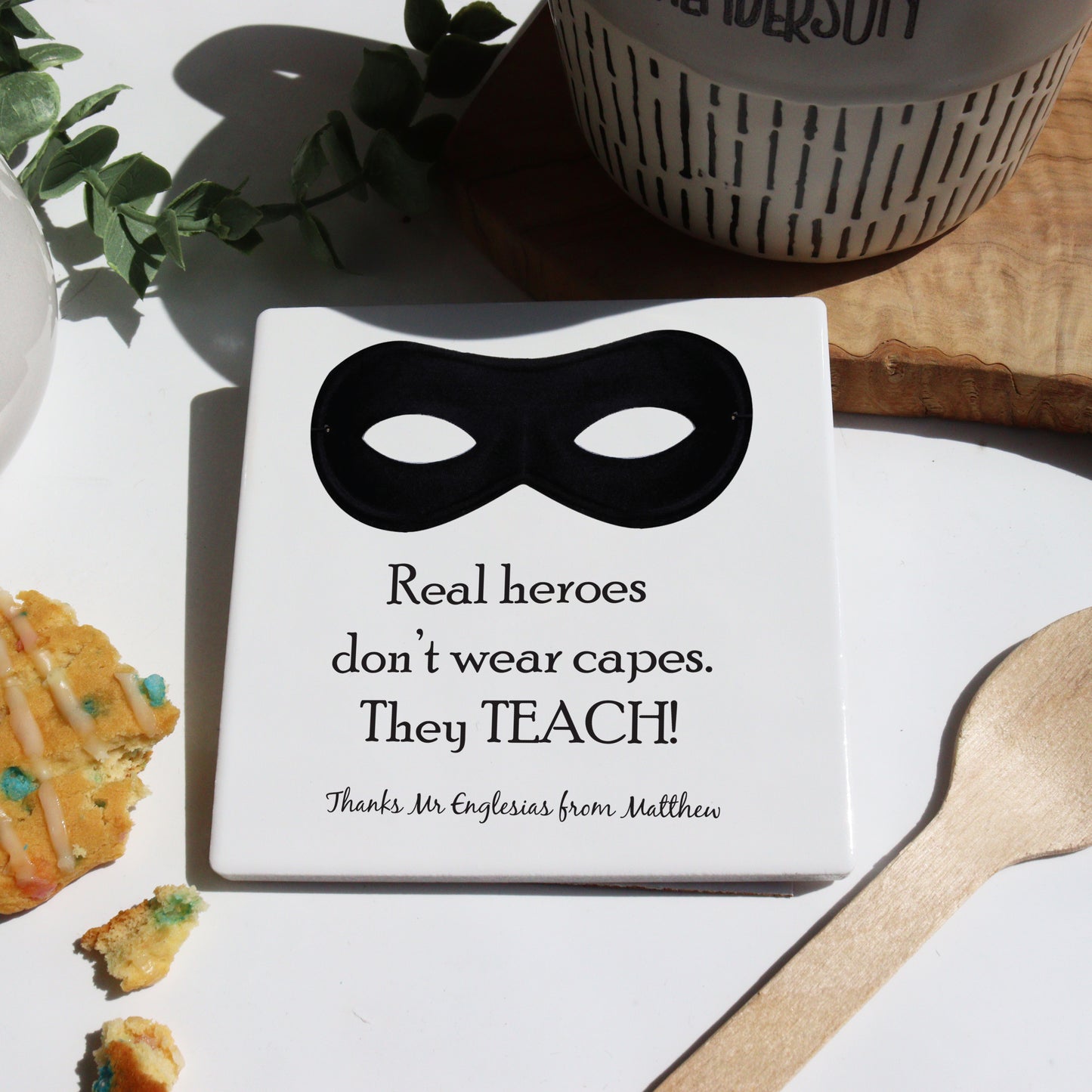 Real Heroes Teach Thank You Coaster