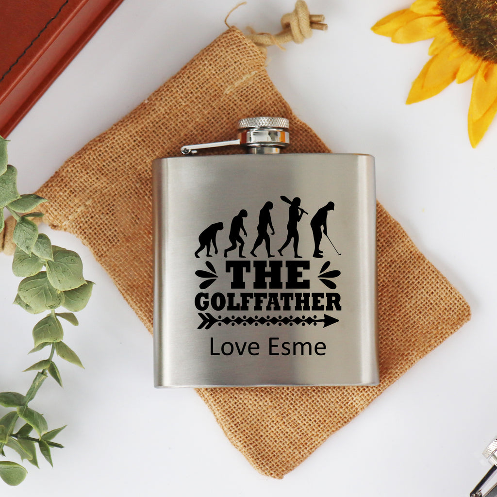 Personalised Golf Father Hip Flask