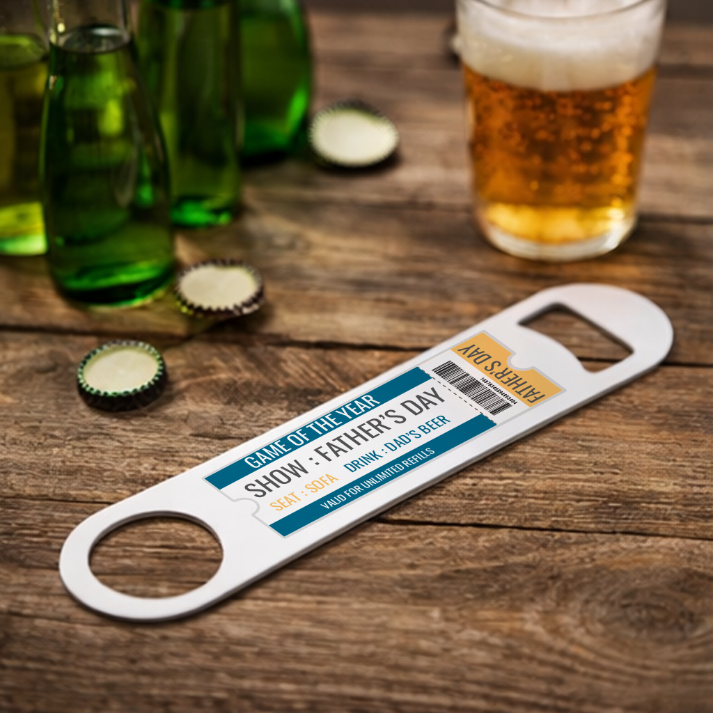 Personalised Father’s Day Ticket Bottle Opener