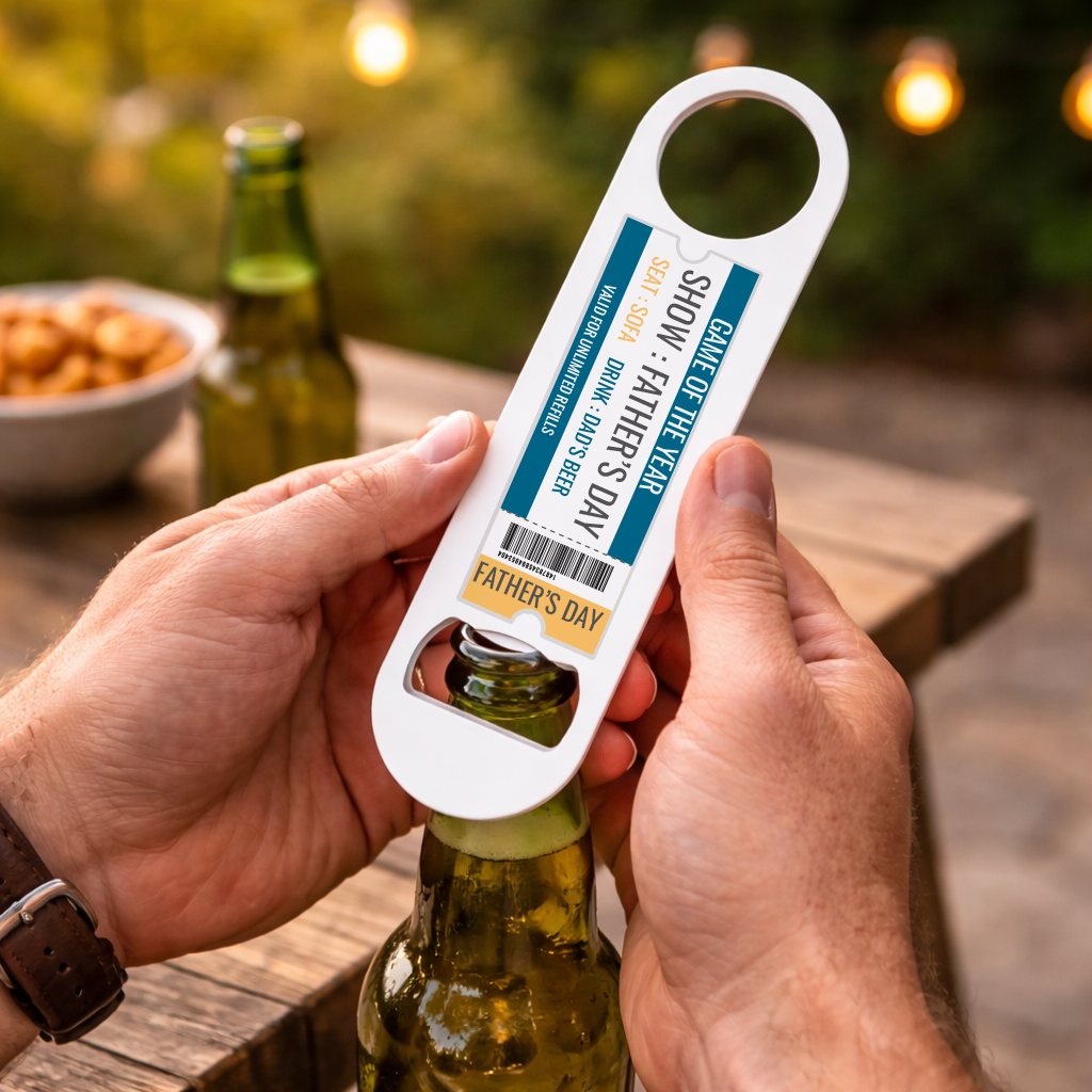 Personalised Father’s Day Ticket Bottle Opener