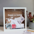 Unique wall art display for travel and holiday memories