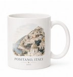 Personalised Destination Watercolour Mug, Travel Keepsake Gift