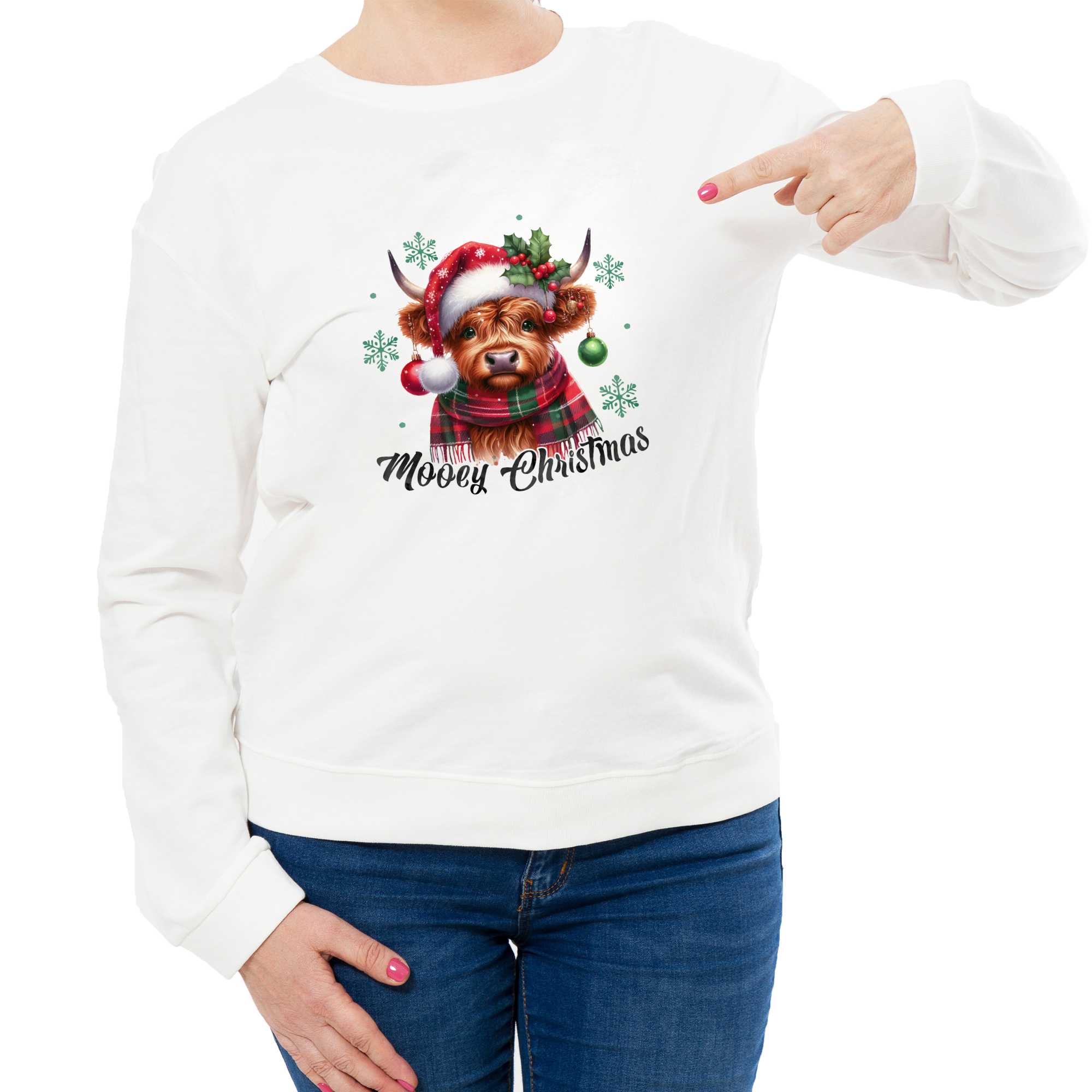 Mooey Christmas Highland Cow Christmas Jumper
