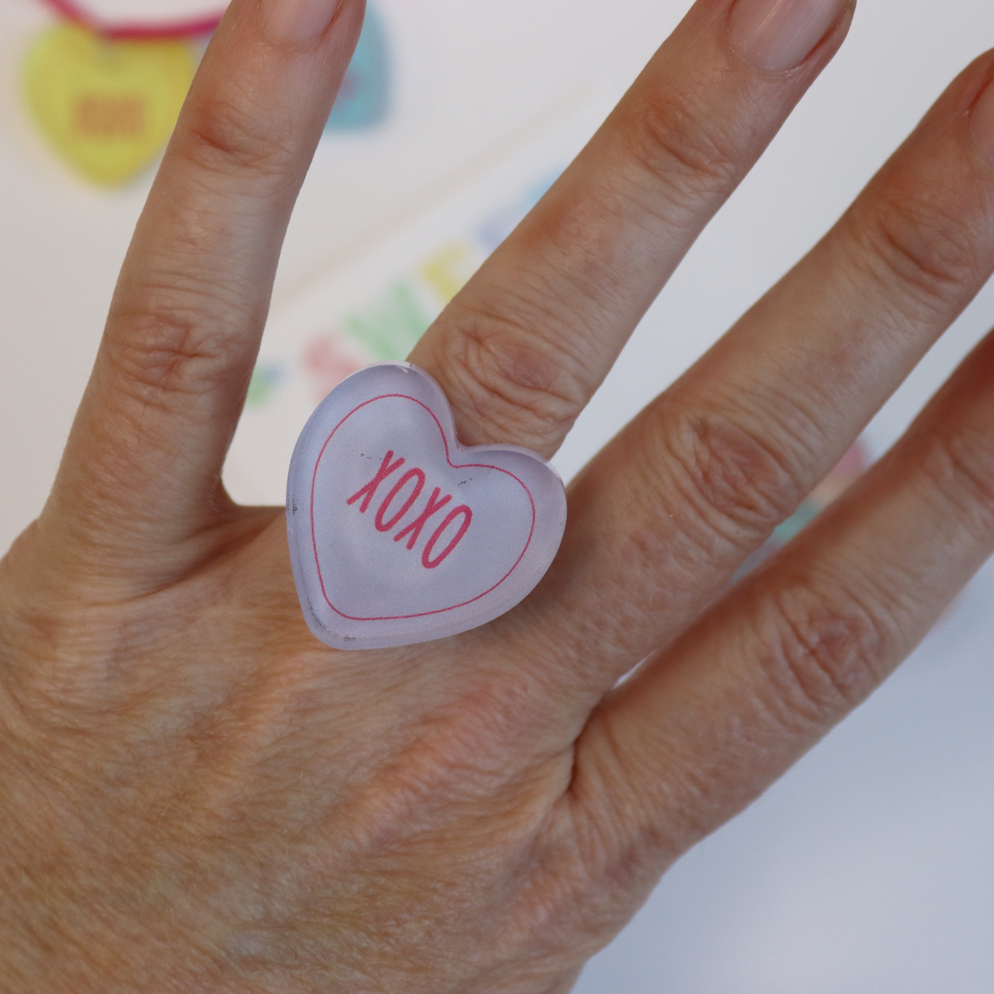 Valentine's Heart Acrylic Ring