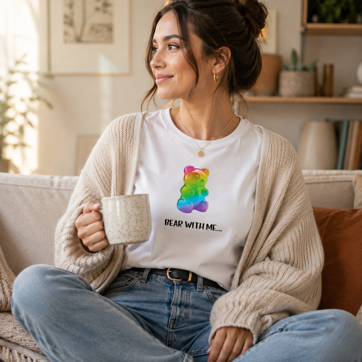 Bear With Me Gummy Bear T-Shirt | Funny Cute Graphic Tee