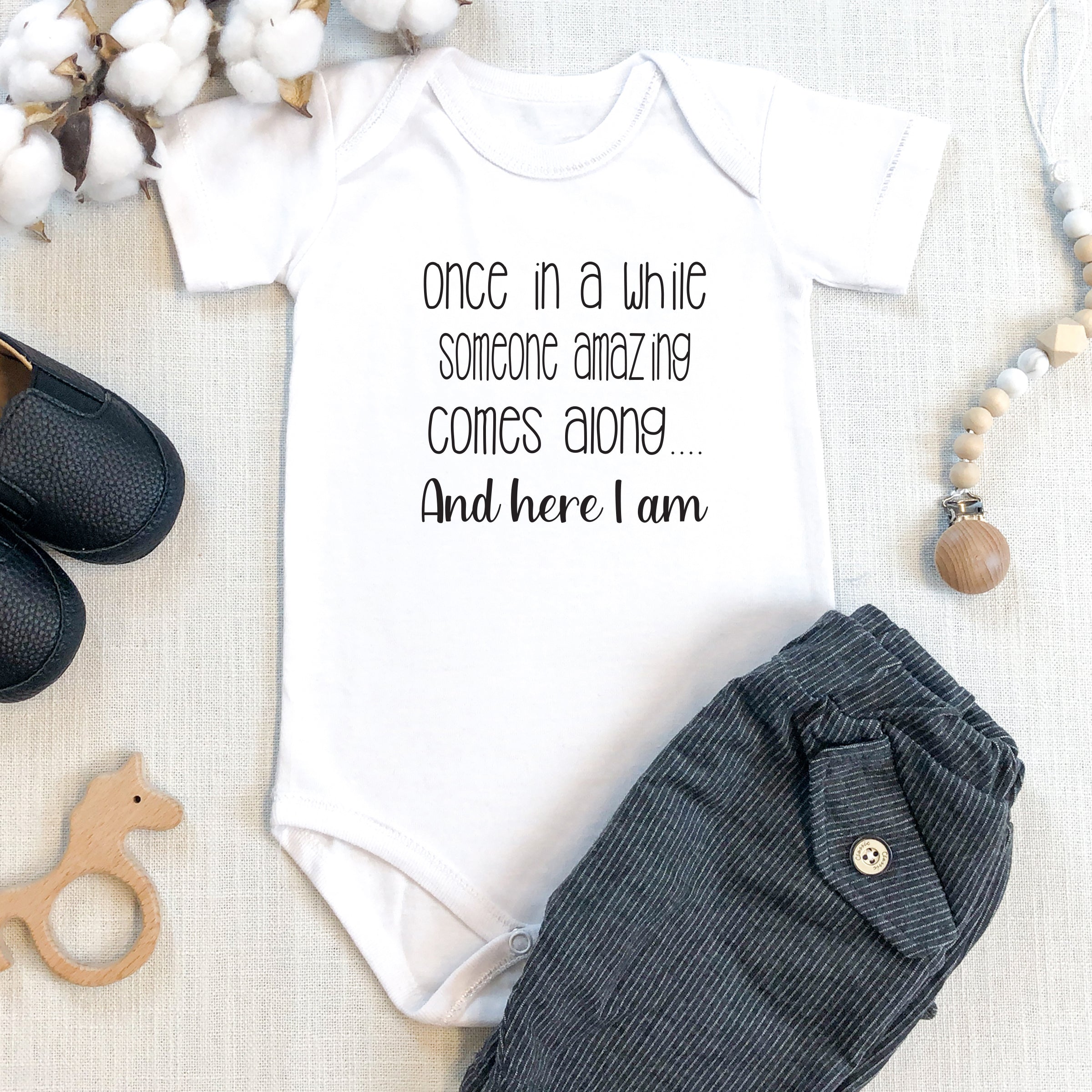 Something Amazing Comes Along Baby Grow