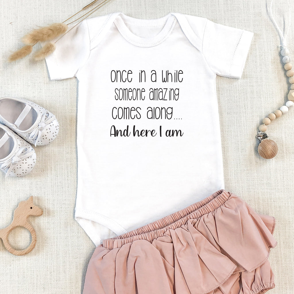 Something Amazing Comes Along Baby Grow