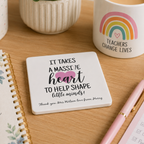 'It Takes A Massive Heart' Personalised Teacher Coaster