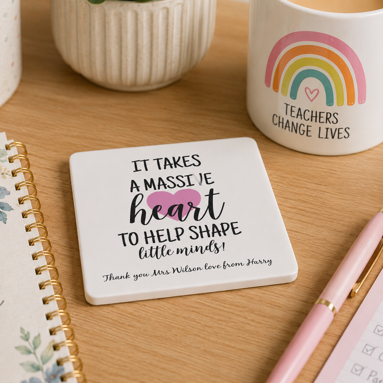 Personalised Teacher Coaster | Thank You Teacher Gift
