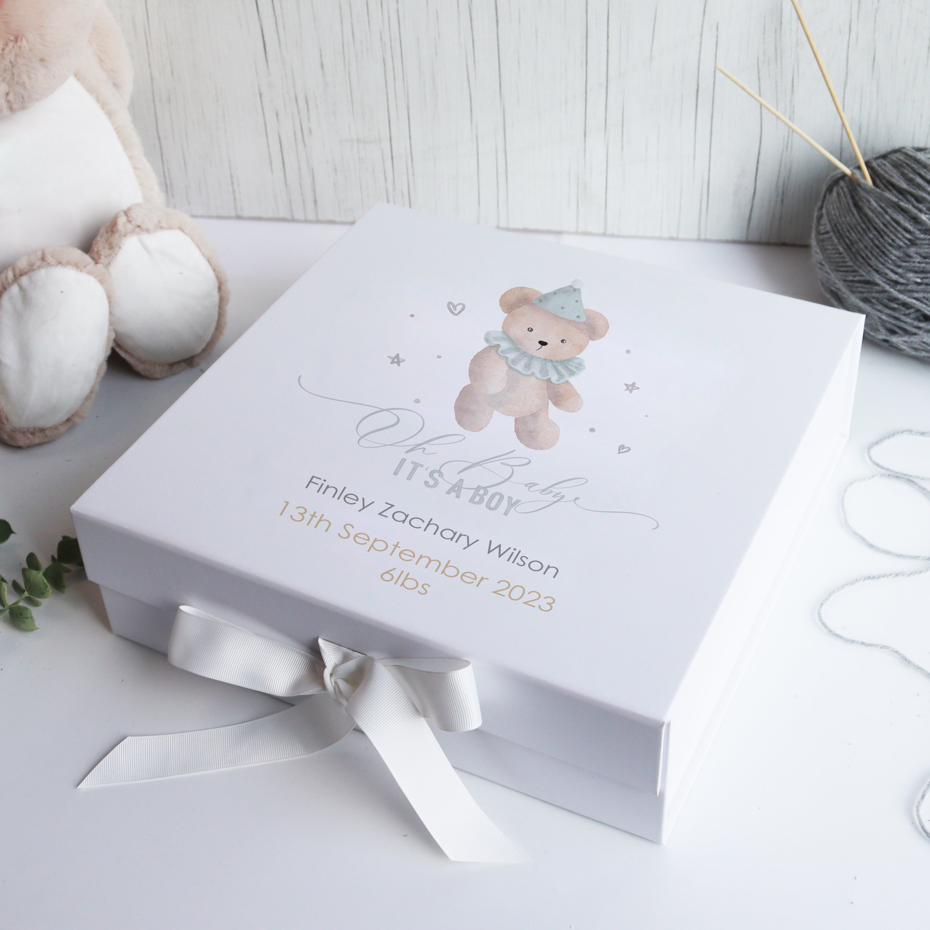 Personalised Baby Boy Keepsake Gift Box