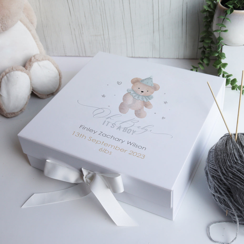 Personalised Baby Boy Keepsake Gift Box