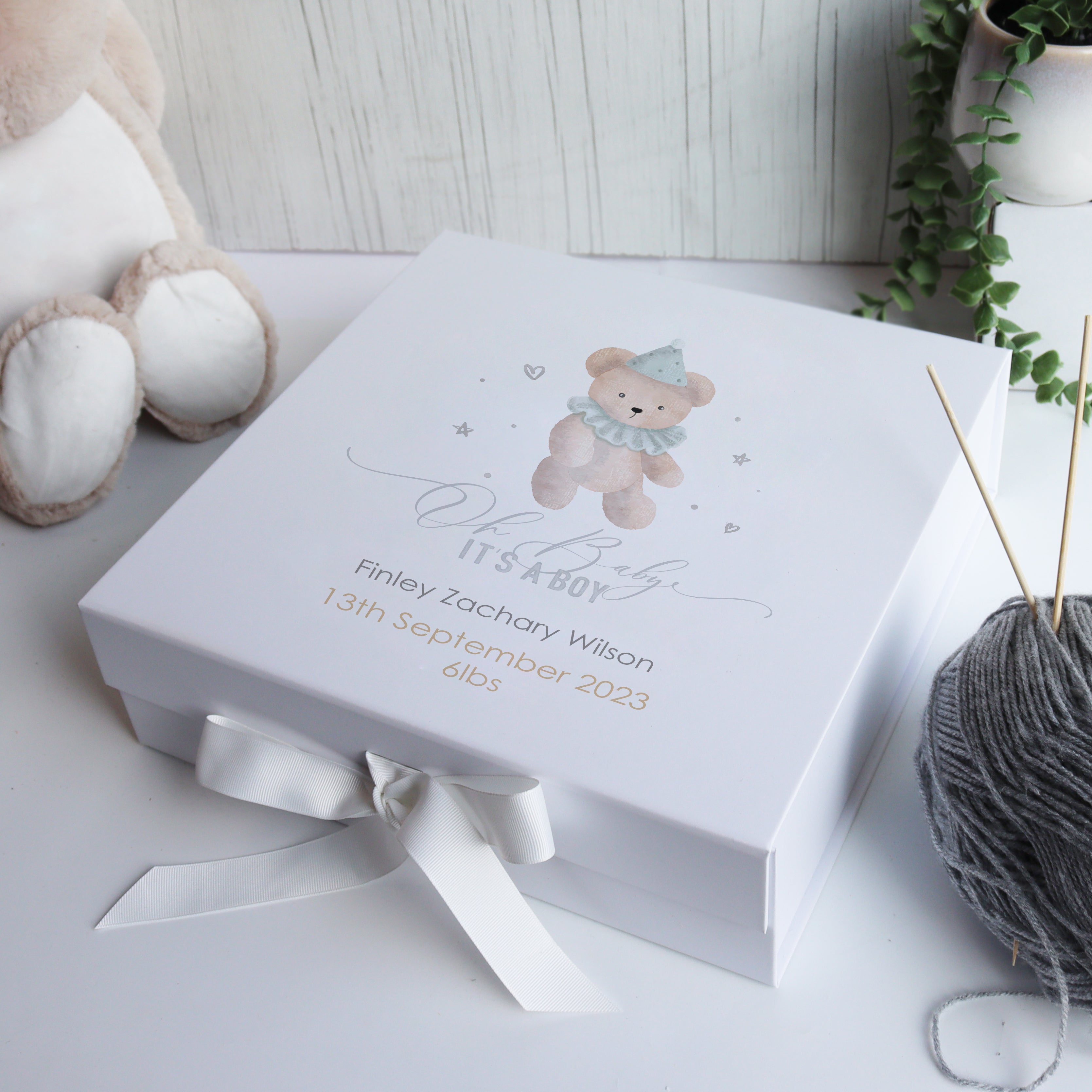 Personalised Baby Boy Keepsake Gift Box
