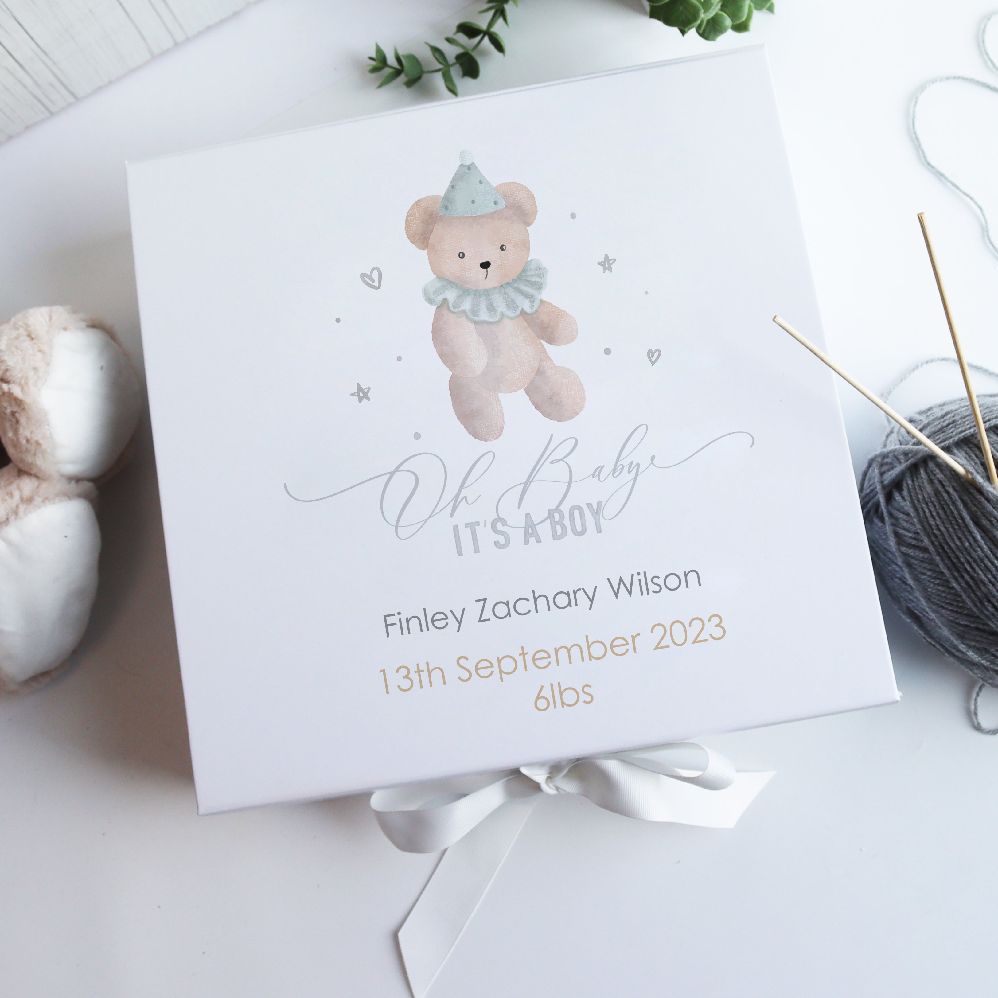 Personalised Baby Boy Keepsake Gift Box