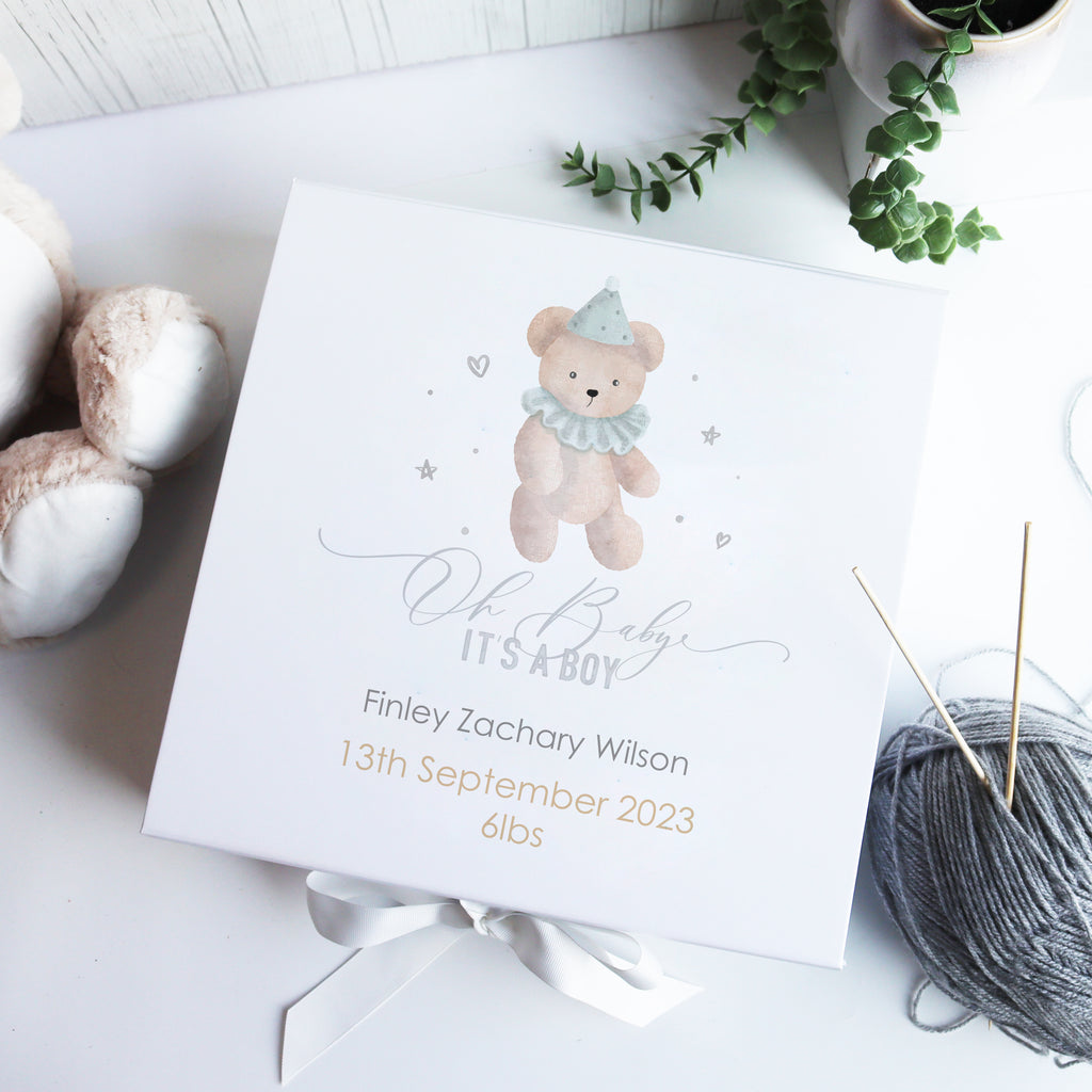 Personalised Baby Boy Keepsake Gift Box