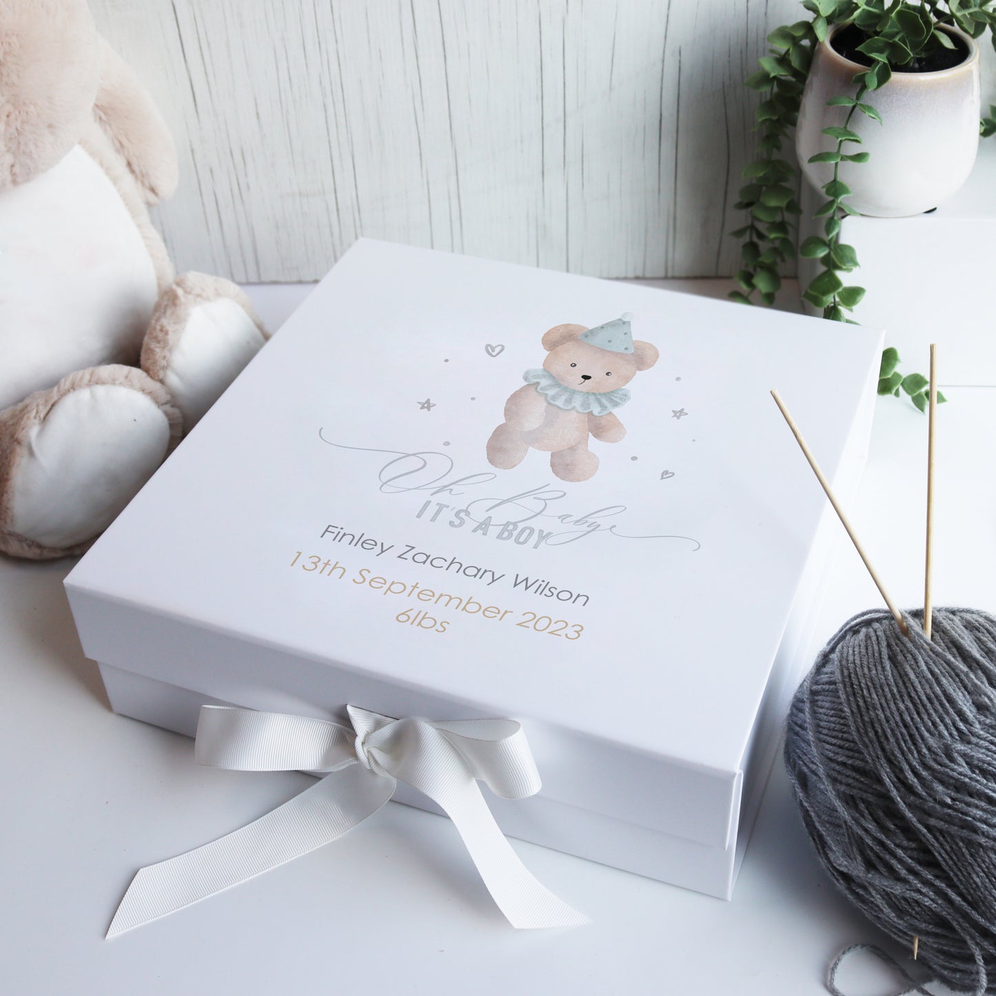 Personalised Baby Boy Keepsake Gift Box