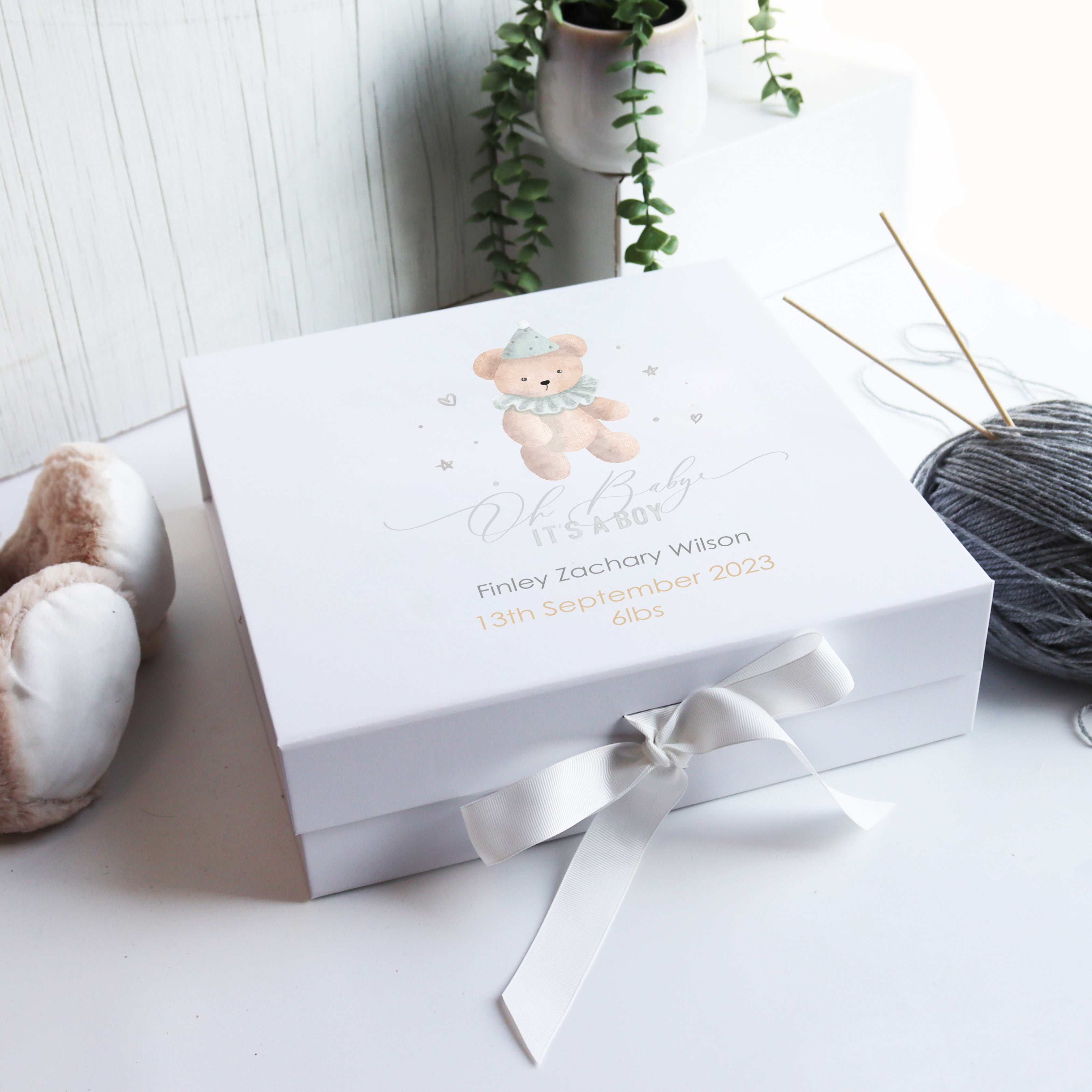 Personalised Baby Boy Keepsake Gift Box
