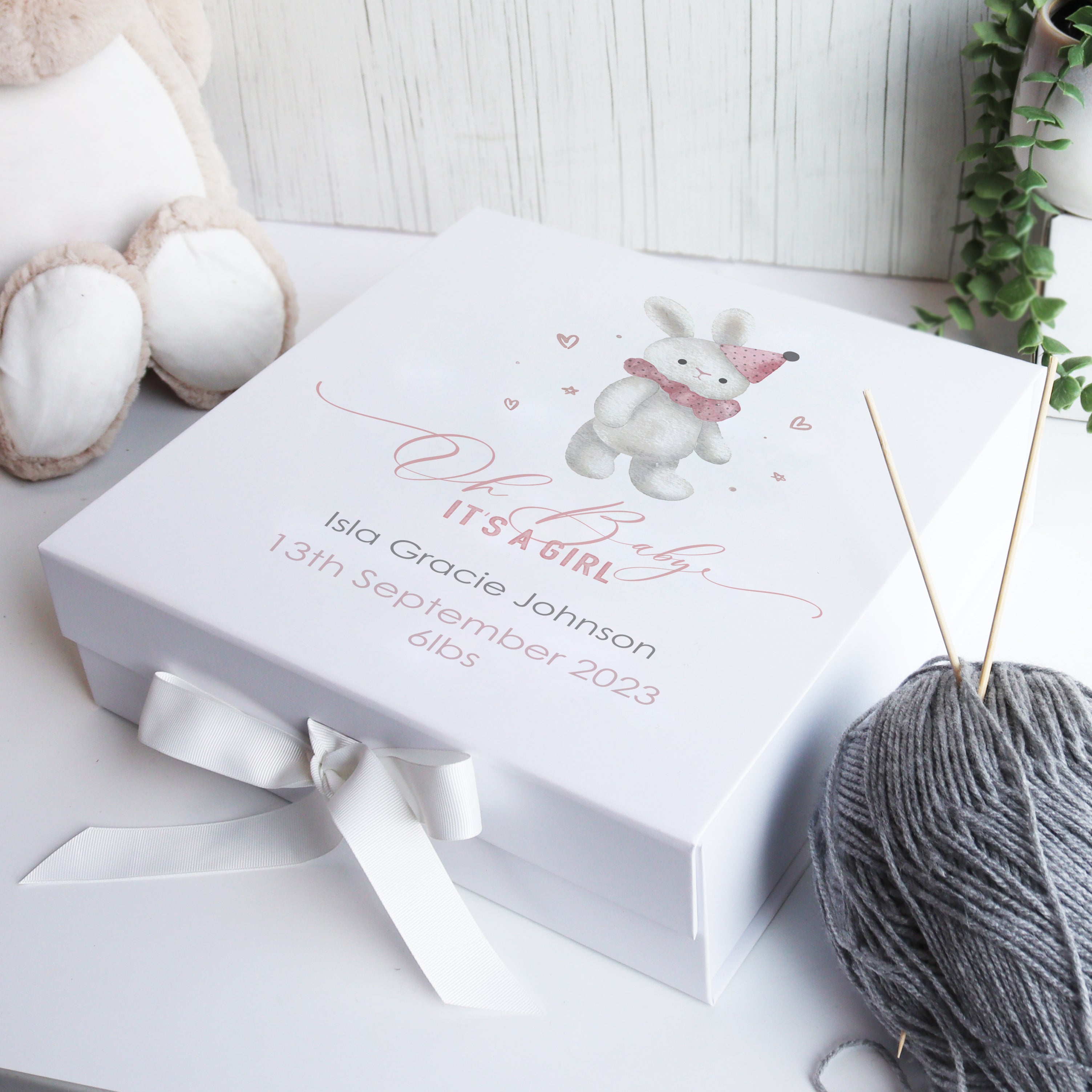 Personalised New Baby Girl Gift Box