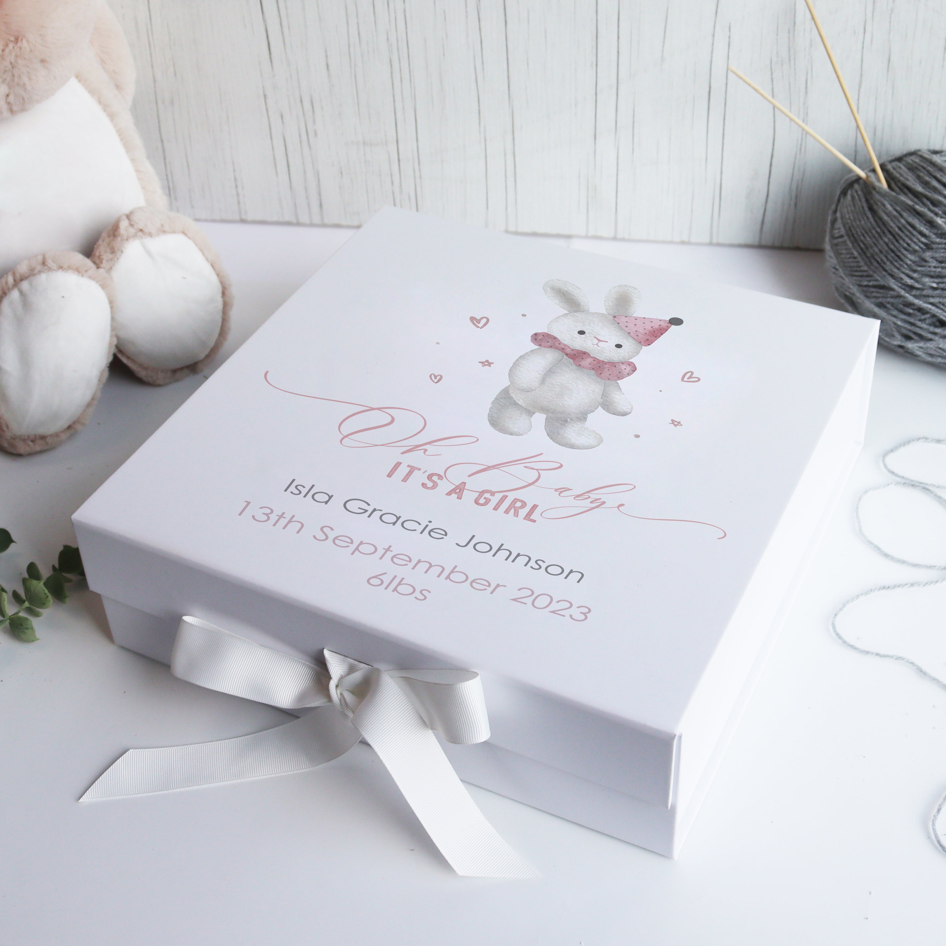 Personalised New Baby Girl Gift Box