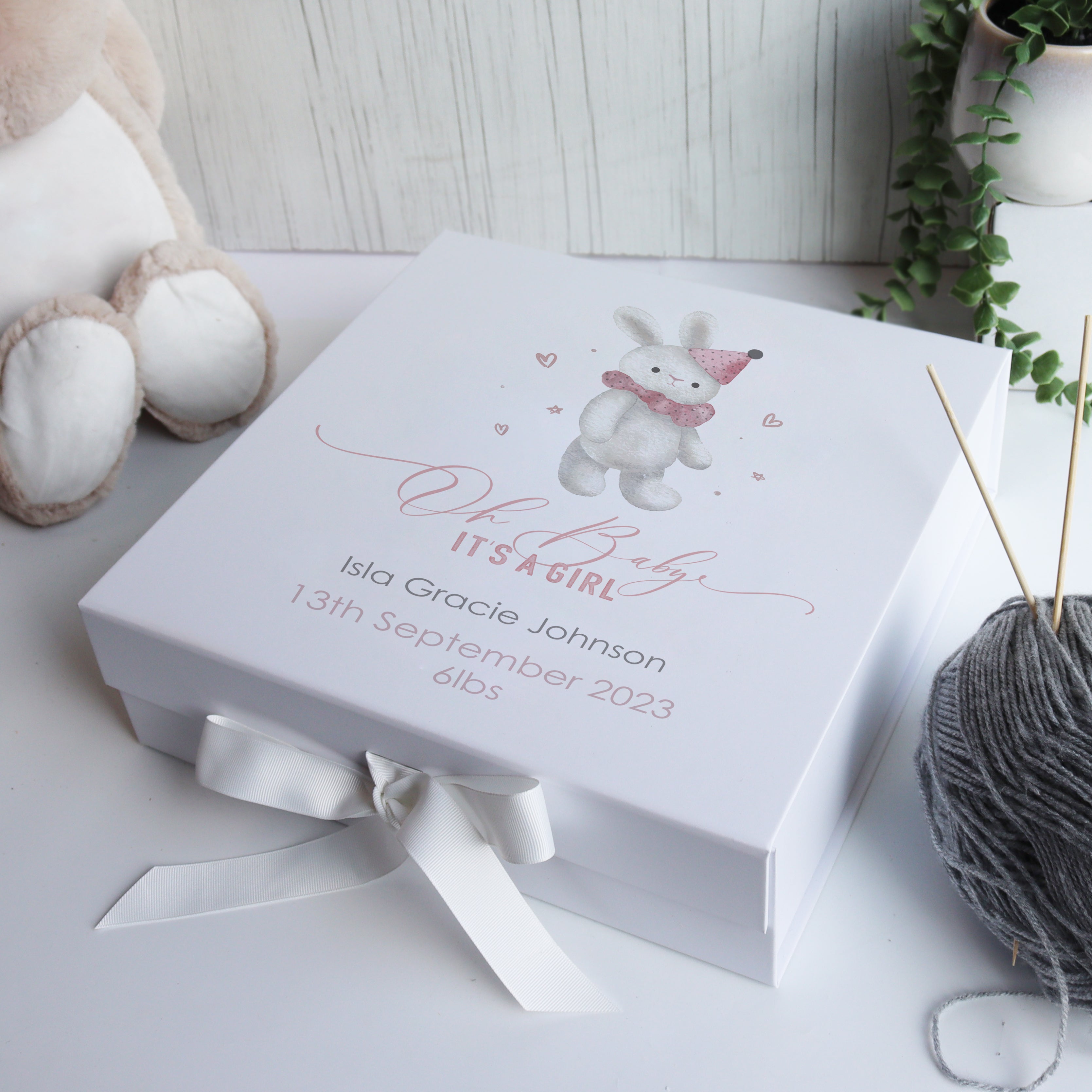 Personalised New Baby Girl Gift Box