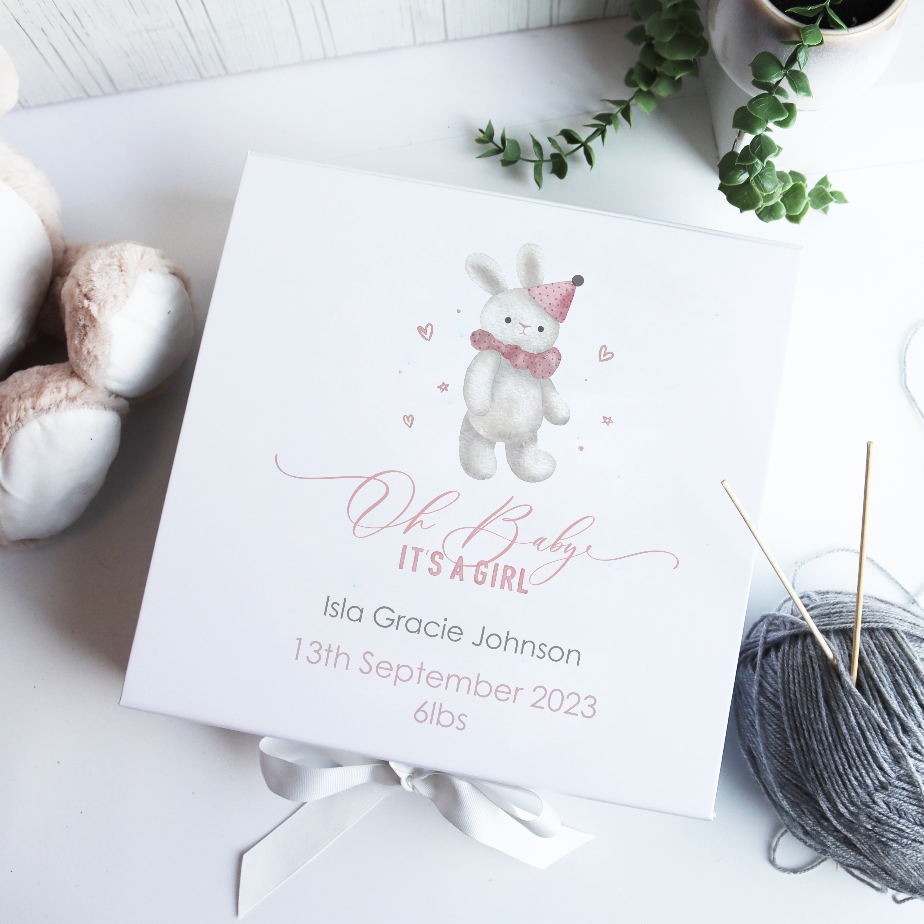 Personalised New Baby Girl Gift Box