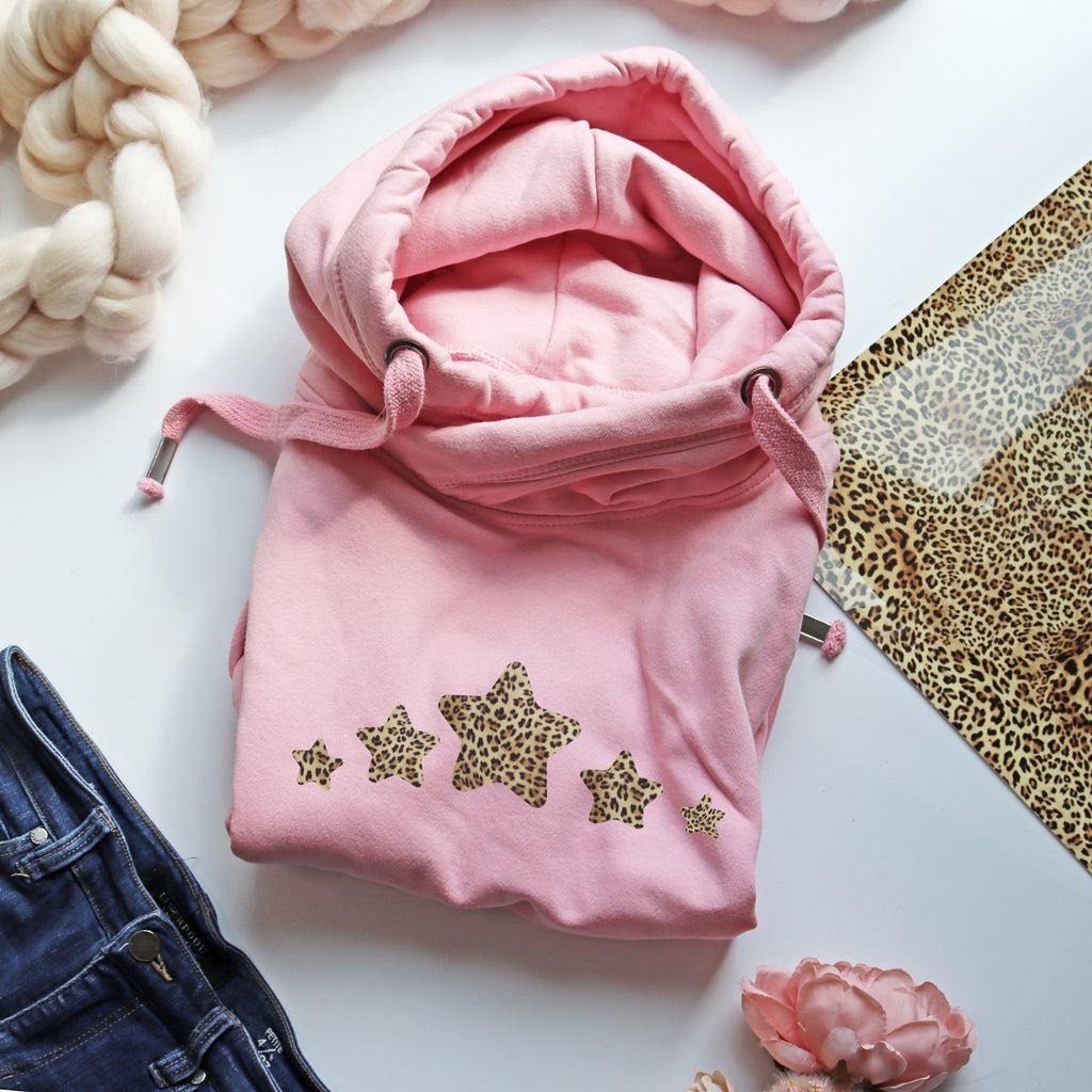 Luxe Cross Neck Pink Hoodie