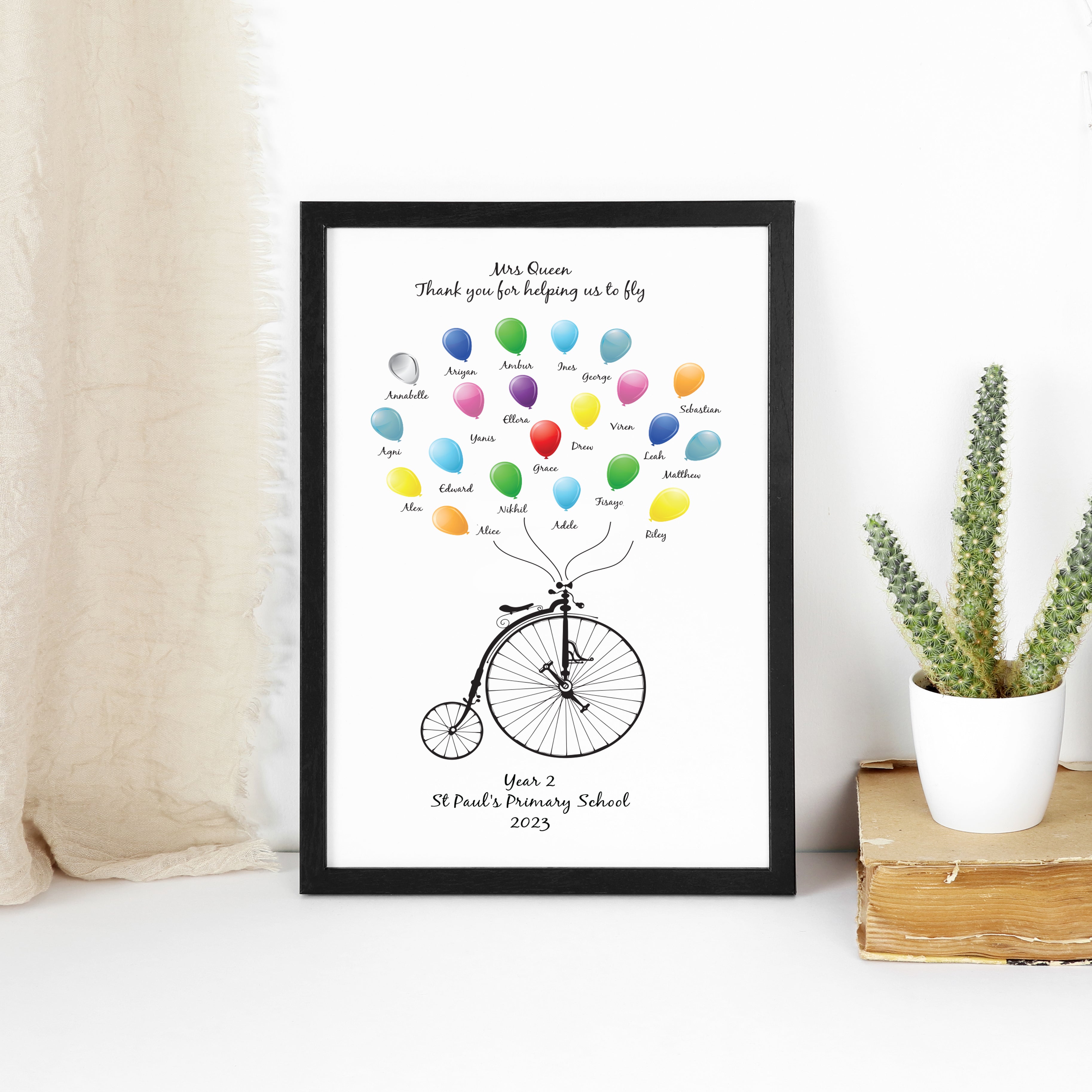 Thank You Teacher Balloon Print