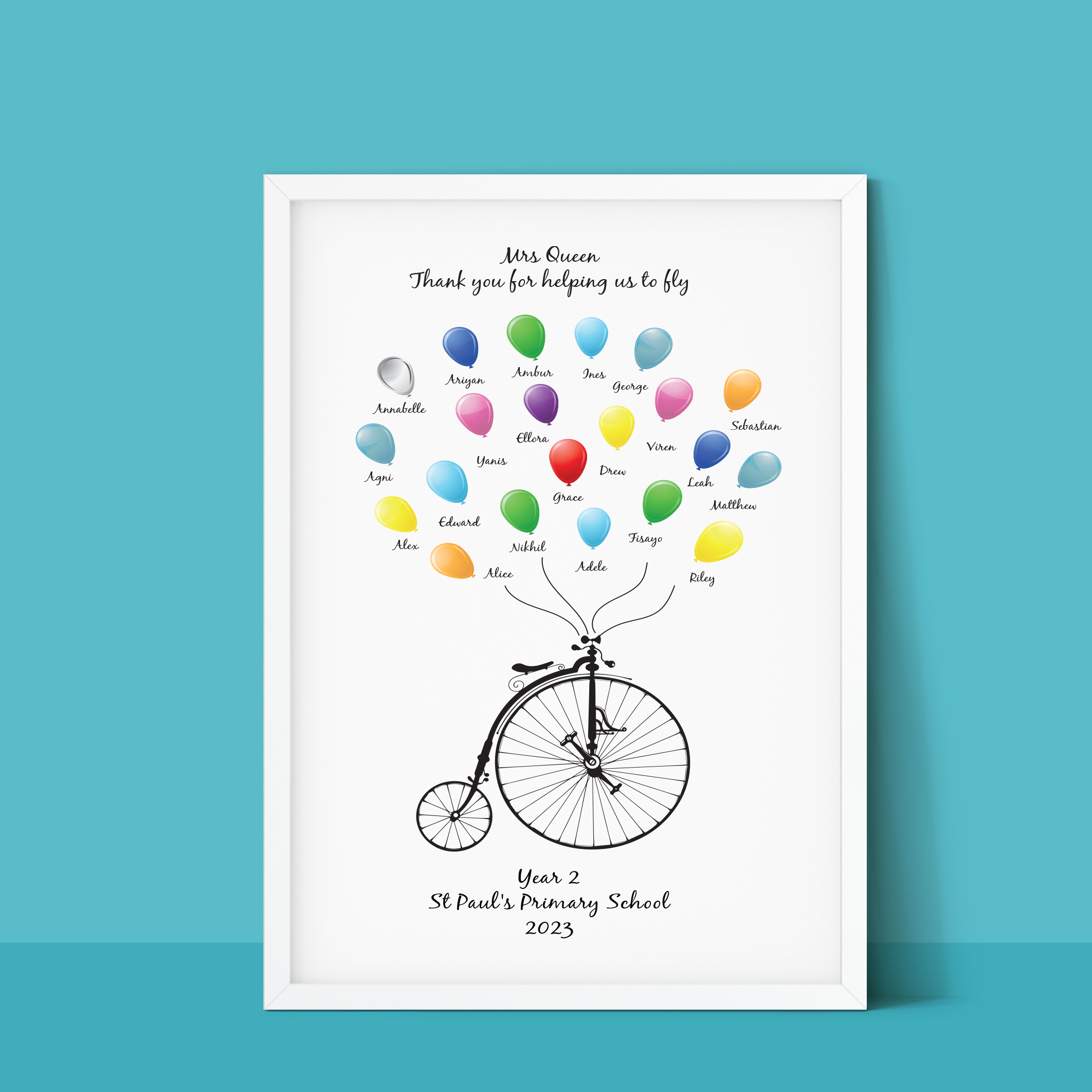 Thank You Teacher Balloon Print