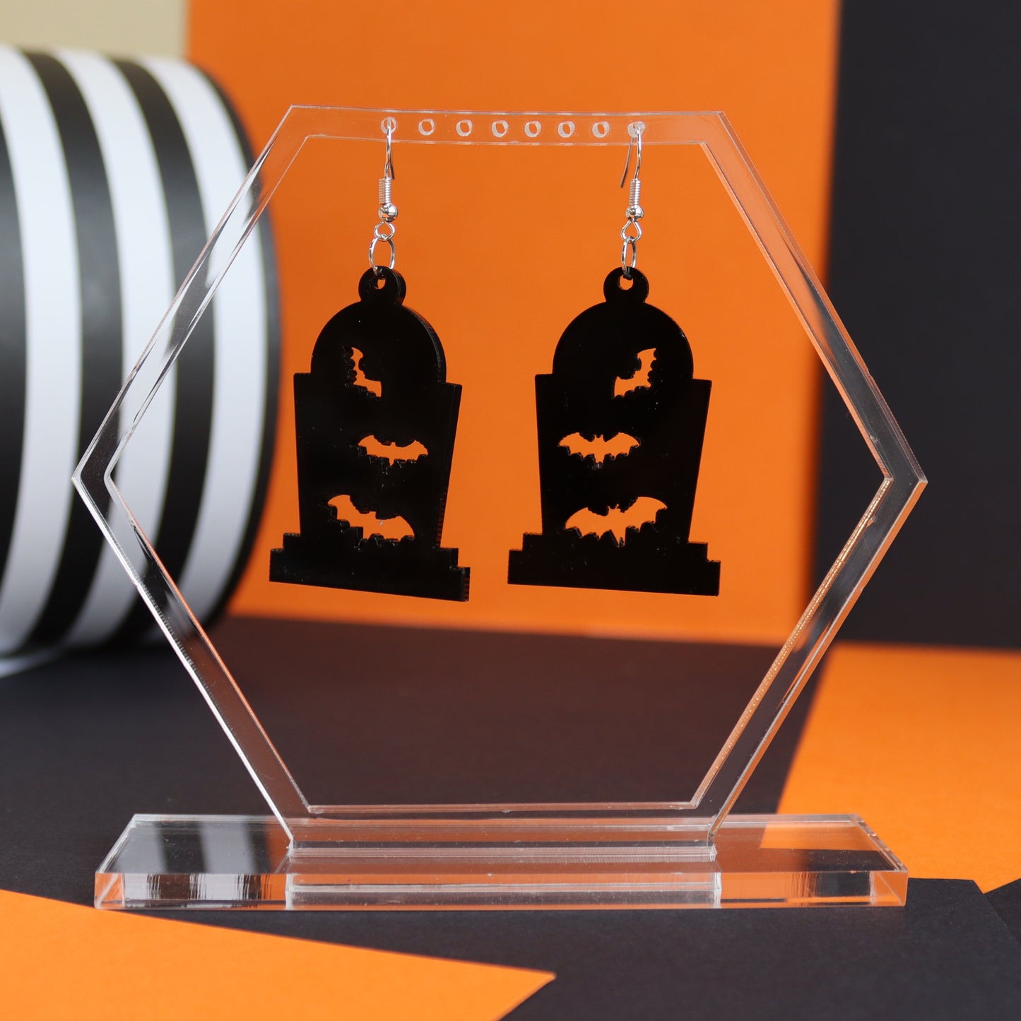 Bat And Tombstone Earrings