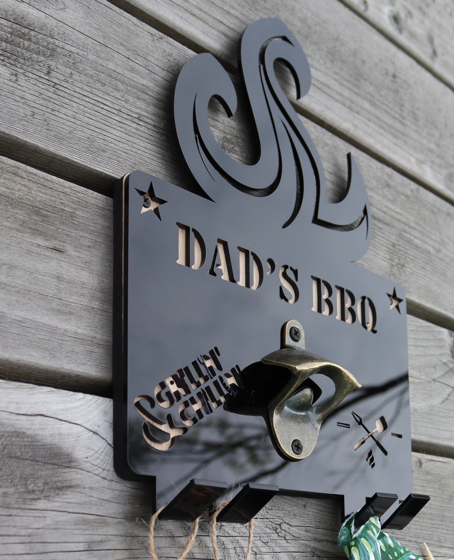Personalised BBQ And Bottle Opener Sign