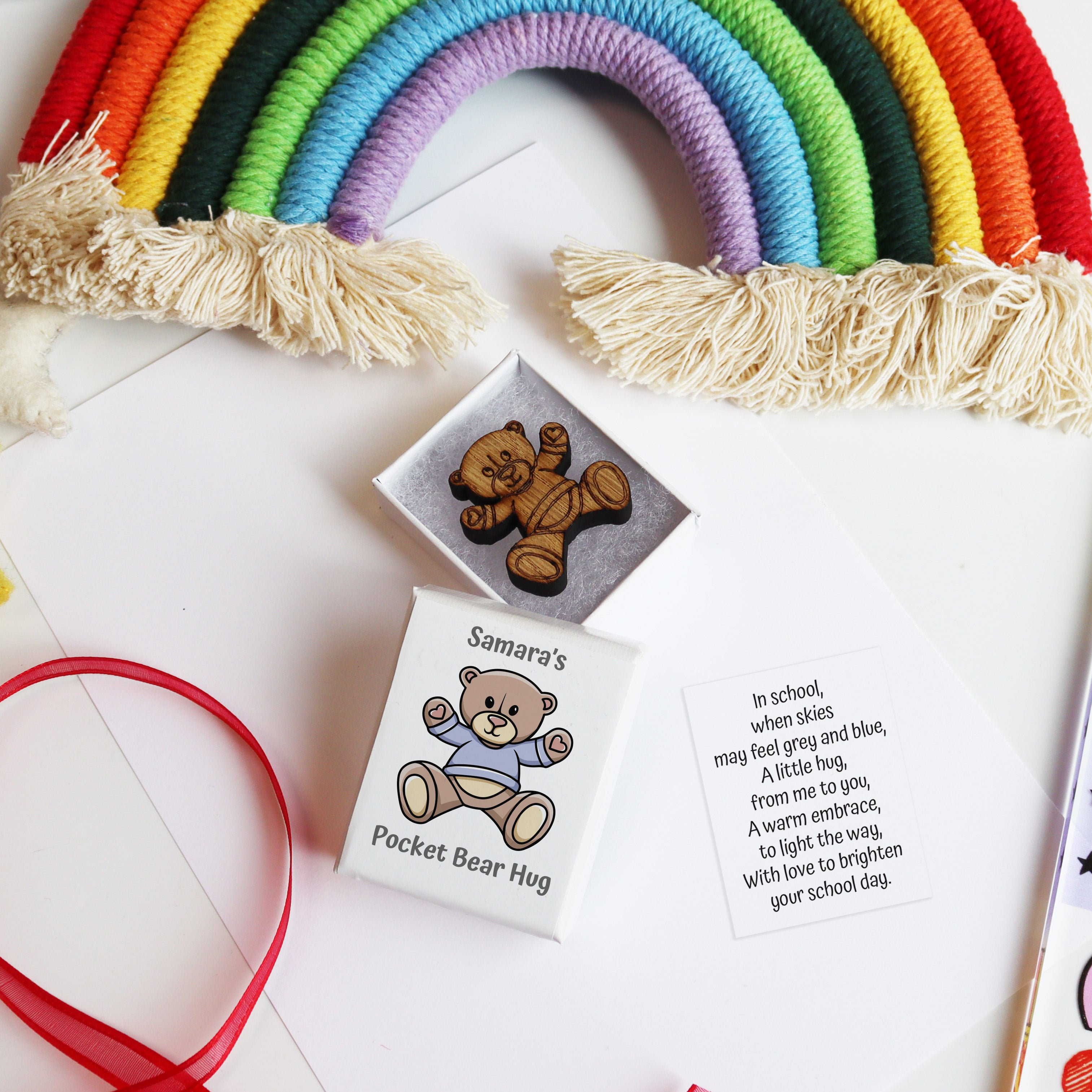 Personalised Bear Hug In A Box Back To School Token