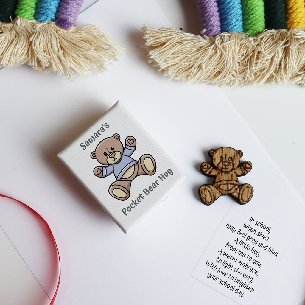 Personalised Bear Hug In A Box Back To School Token