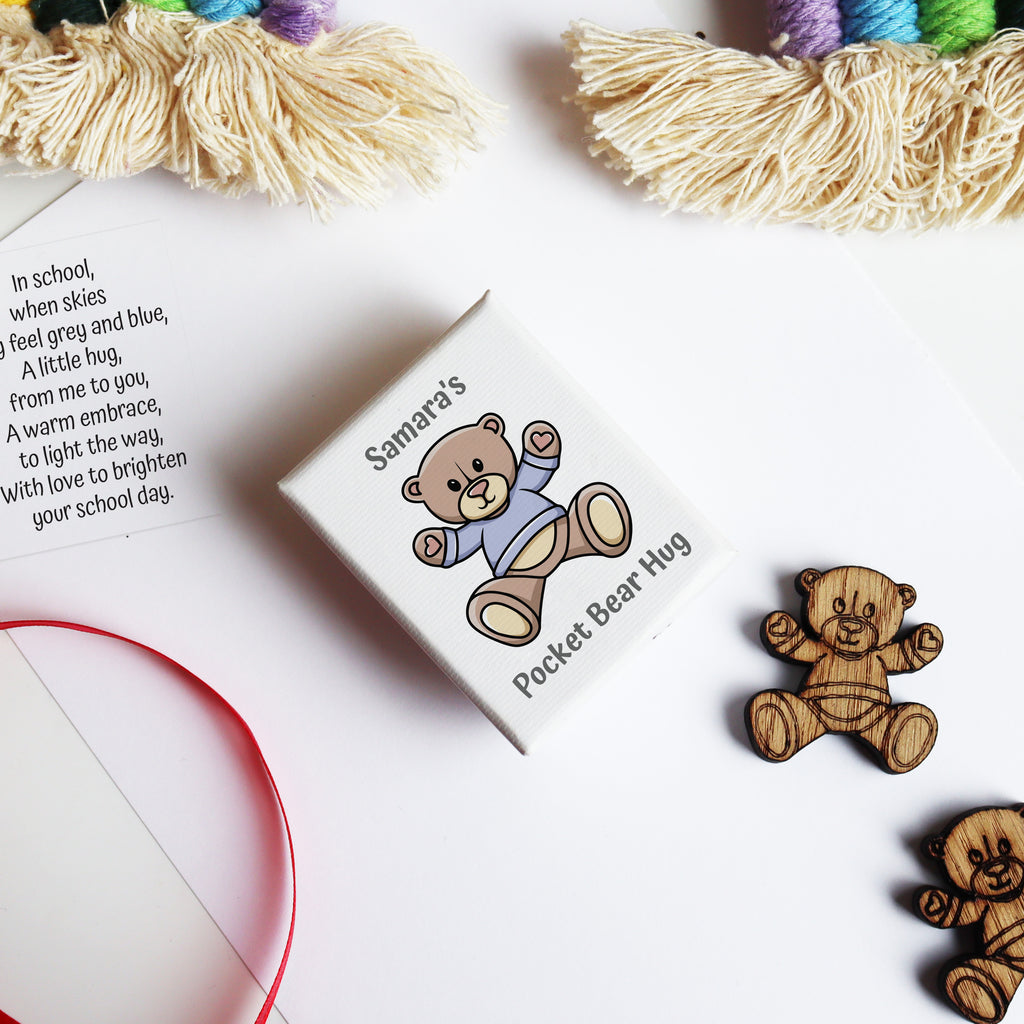 Personalised Bear Hug In A Box Back To School Token