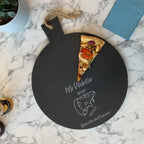 Custom engraved pizza board for teachers, perfect for pizza, cheese, and charcuterie.