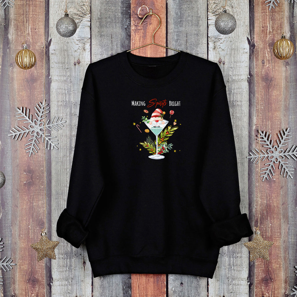 Making Spirits Bright Black Christmas Jumper