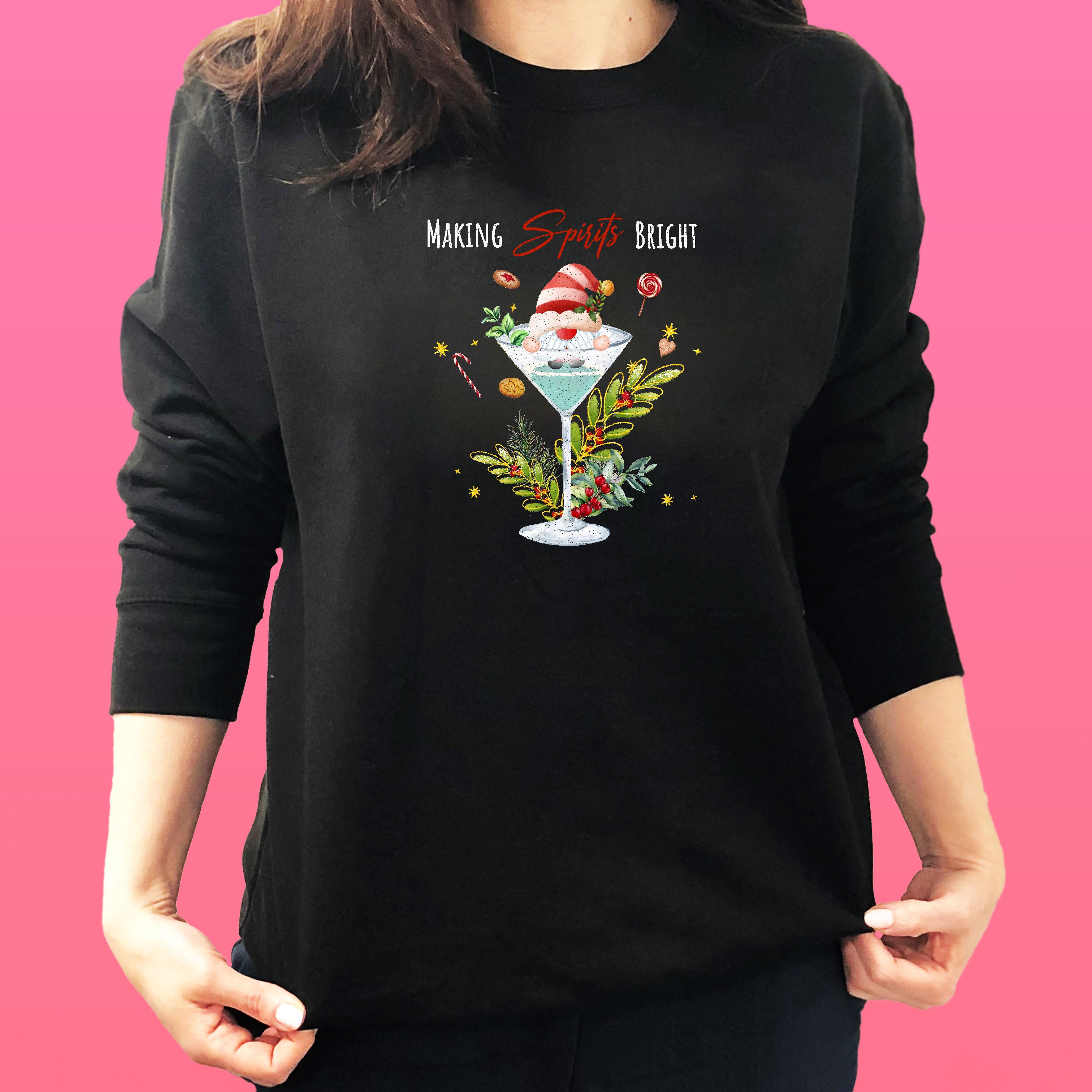 Making Spirits Bright Black Christmas Jumper
