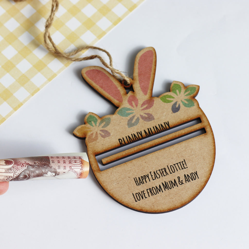 Personalised Easter Bunny Money Holder